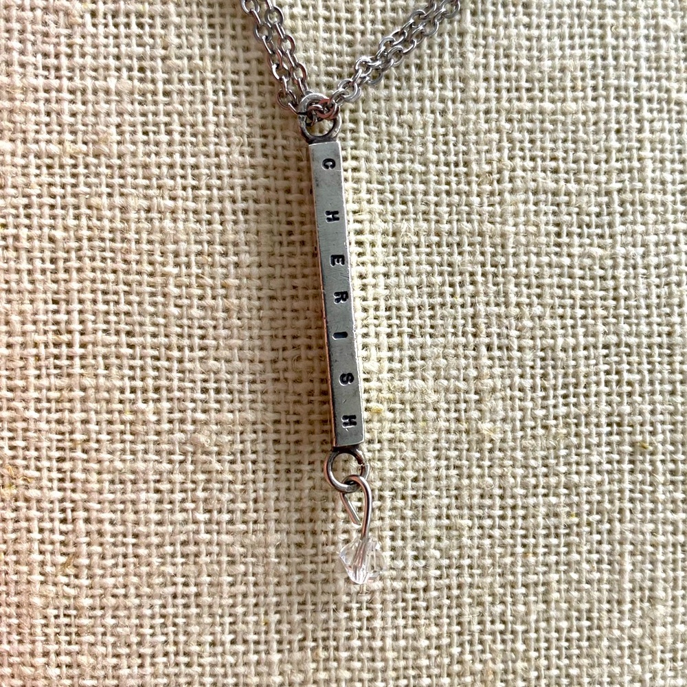 Sterling silver inspirational quote pendant